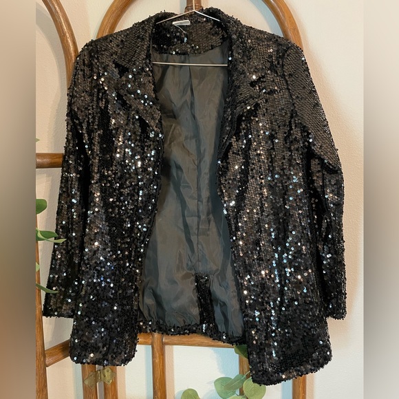 NWOT Silk & Salt CRYSTAL SEQUIN JACKET - SM - Picture 1 of 3